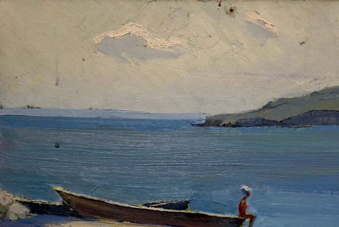 Oil painting Girl on the shore Petrov Georgy Petrovich - 3