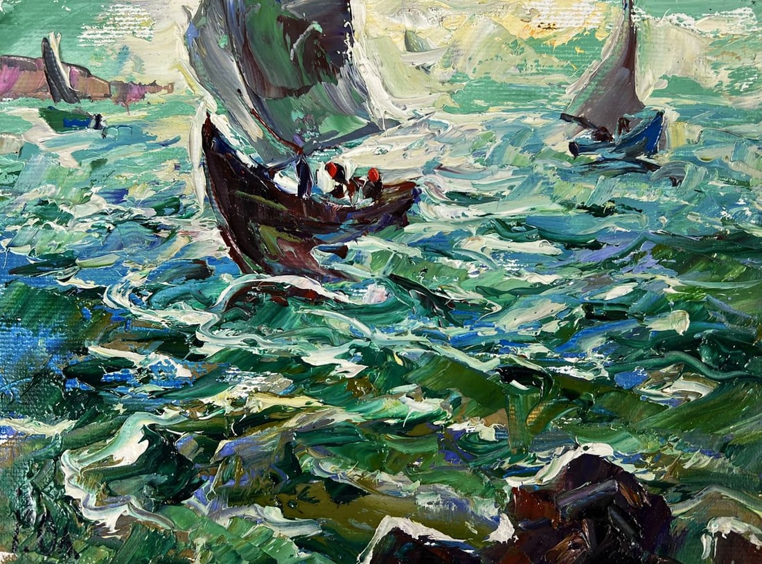 Oil painting Under Sail at Sea Oleksiy Ivanyuk - 3