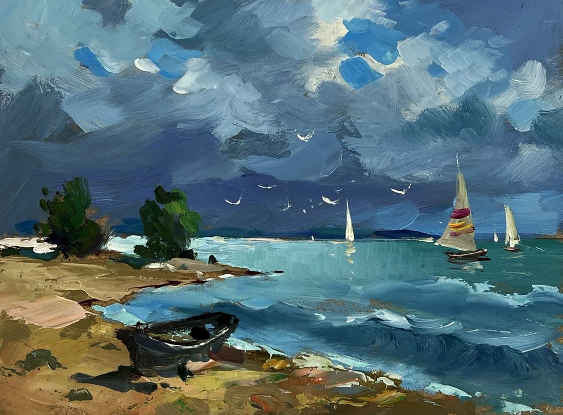 Oil painting Sea Tide Before the Storm Yuriy Suprunchuk - 3