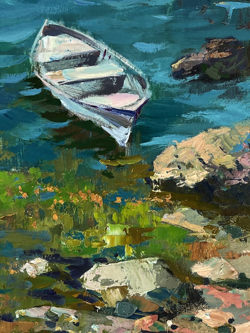 Oil painting A lonely boat on the seashore Yuriy Suprunchuk - 8
