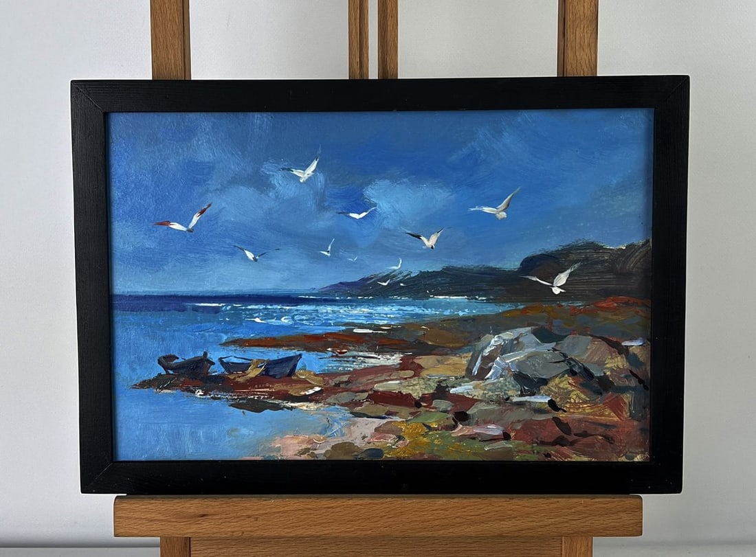 Oil painting Seagulls over the Sea Yuriy Suprunchuk: Title: Oil painting Seagulls over the Sea Yuriy Suprunchuk Description: No.AAA6247*** ABOUT THIS PAINTING **** TITLE: "Seagulls over the Sea"* ARTISTS: Yuriy Suprunchuk* SIZE: 20x30 cm/7.87x11.81