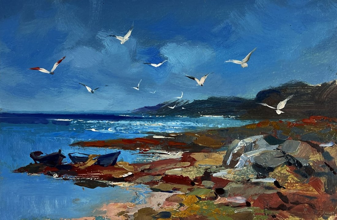 Oil painting Seagulls over the Sea Yuriy Suprunchuk - 3