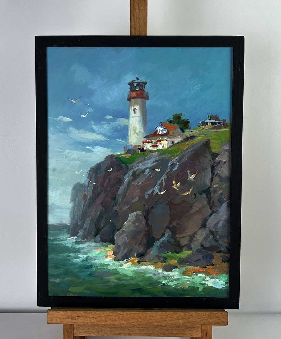 Oil painting Lighthouse by the sea Yuriy Suprunchuk (1 of 11)