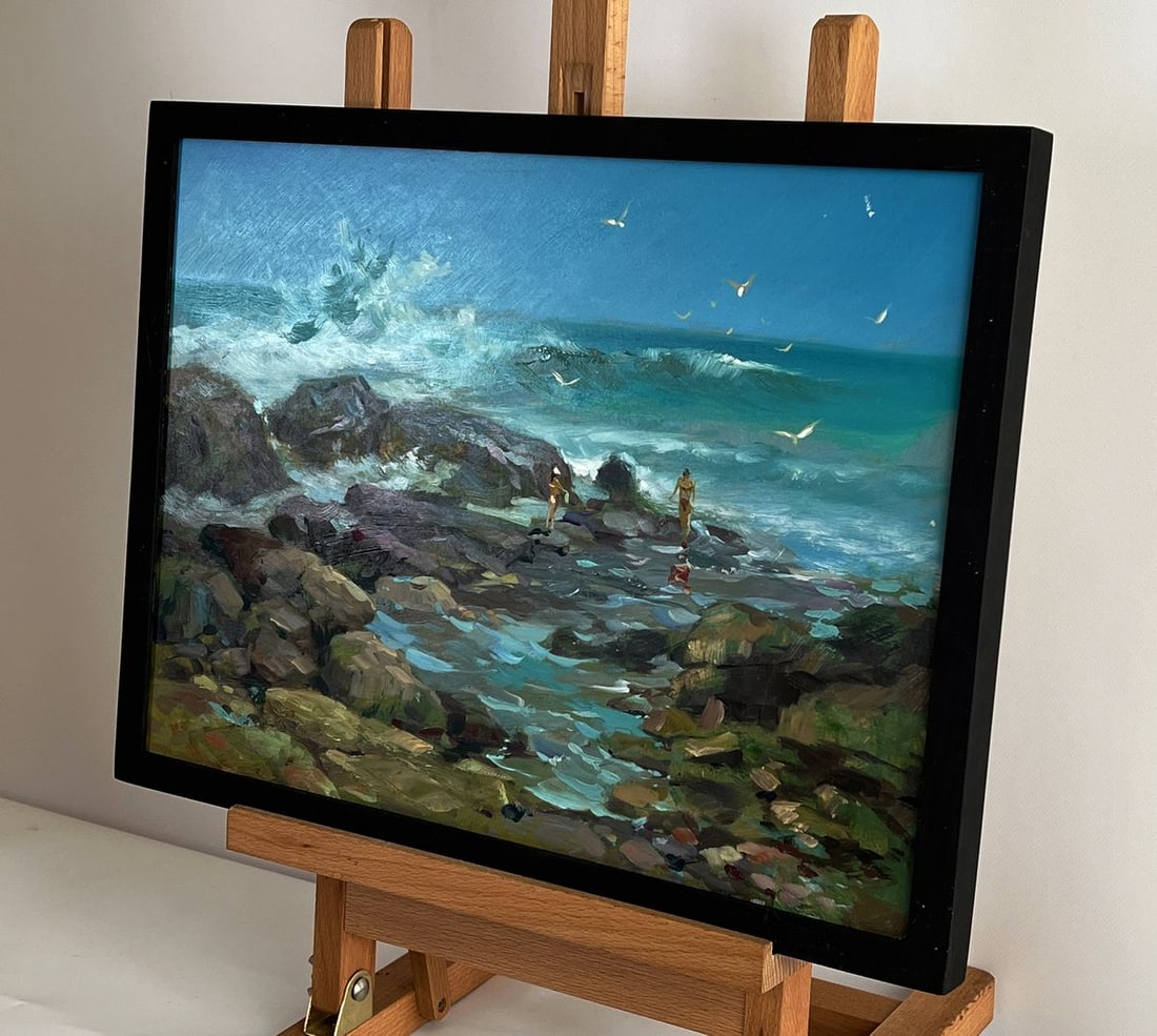 Oil painting Seashore with people Yuriy Suprunchuk - 2