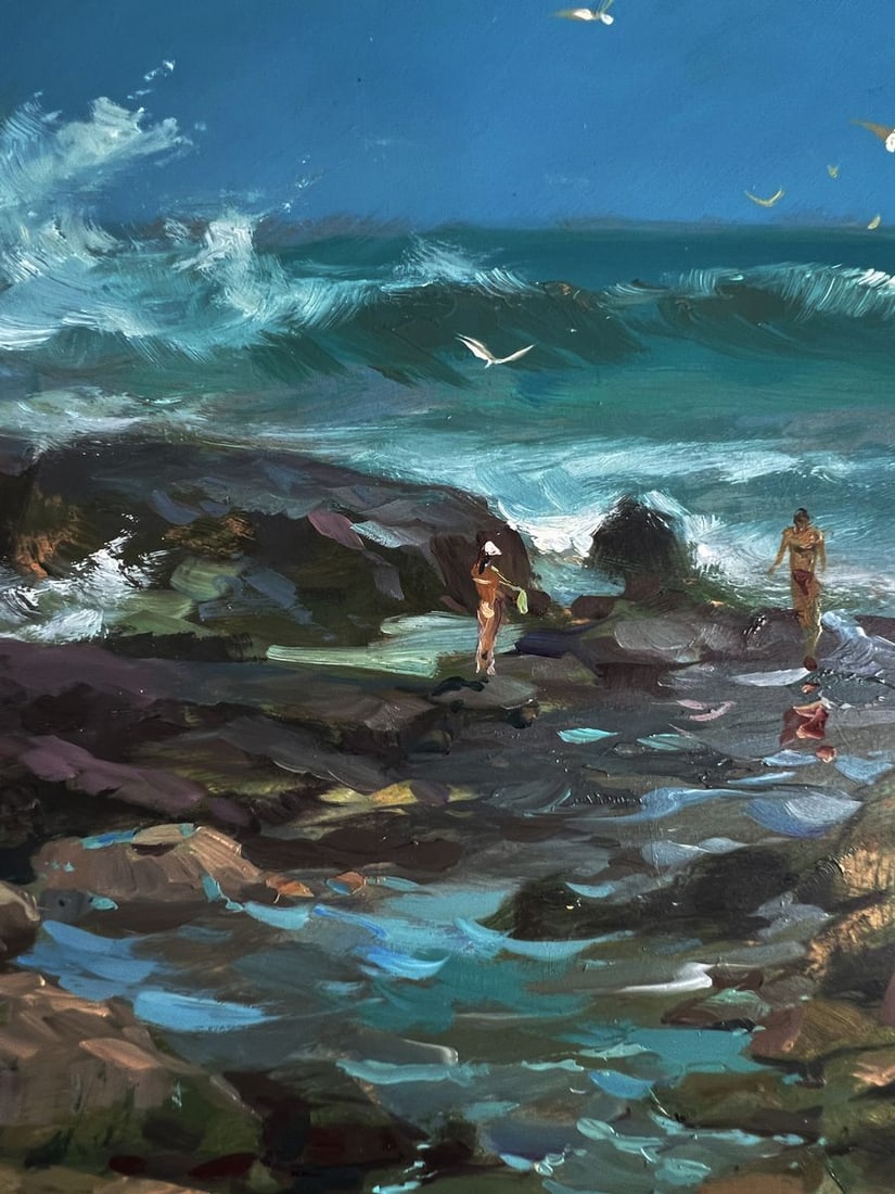 Oil painting Seashore with people Yuriy Suprunchuk - 8