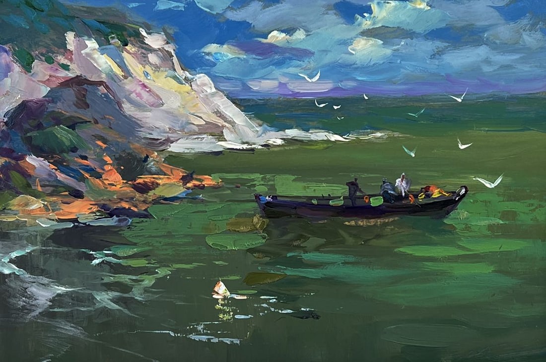 Oil painting Fishing boat at sea Yuriy Suprunchuk - 3