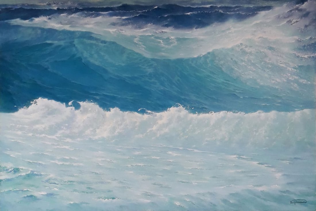 Oil painting The beginning of the storm Vasily Korkishko: Title: Oil painting The beginning of the storm Vasily Korkishko Description: No.Kork 225*** ABOUT THIS PAINTING **** TITLE: "The beginning of the storm" * ARTISTS: Vasily Korkishko* SIZE: 78.5x116 cm/
