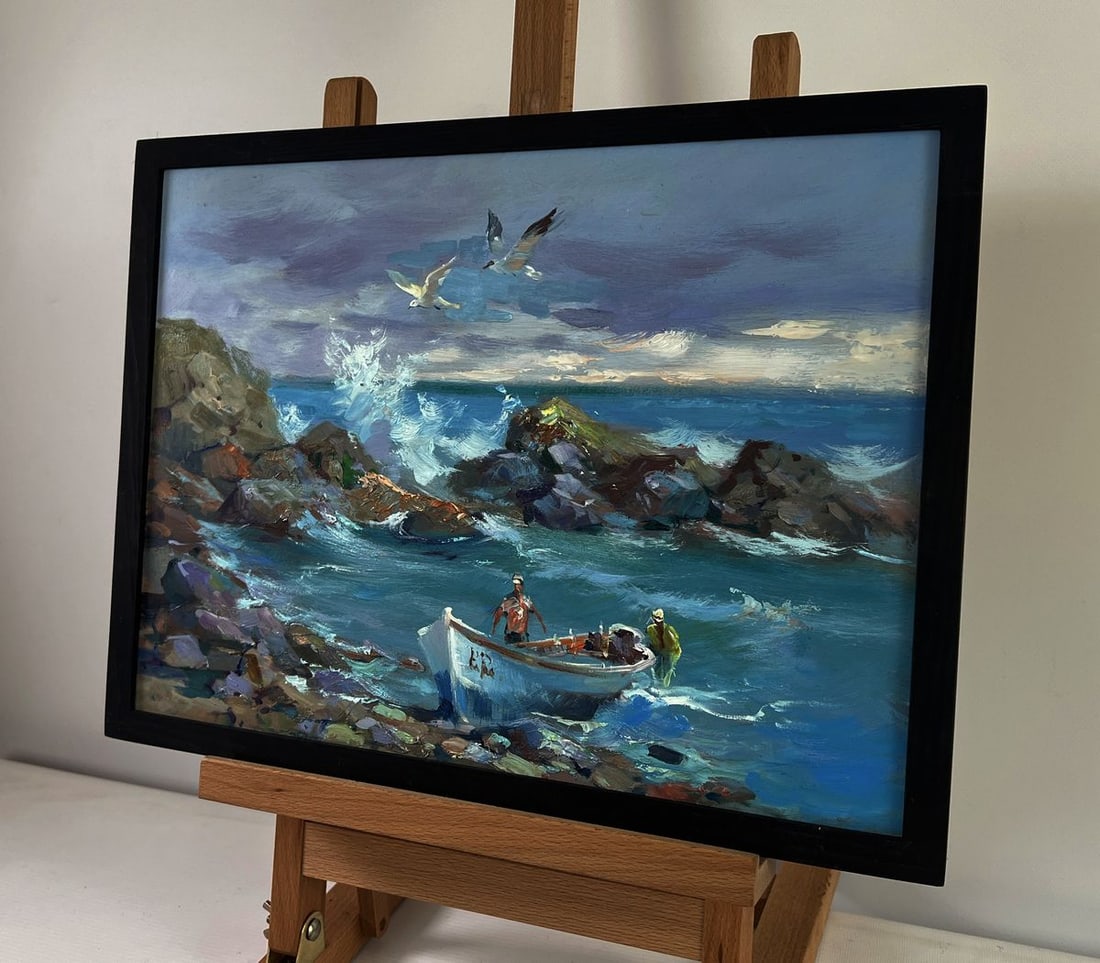 Oil painting Seagulls soaring over the endless sea Yuriy Suprunchuk - 2