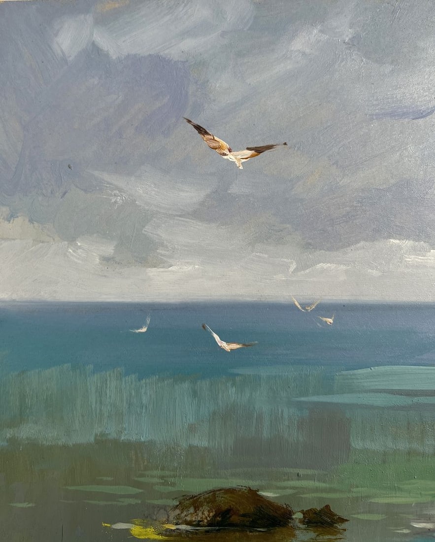 Oil painting Harbor at the foot of the hills Yuriy Suprunchuk - 6