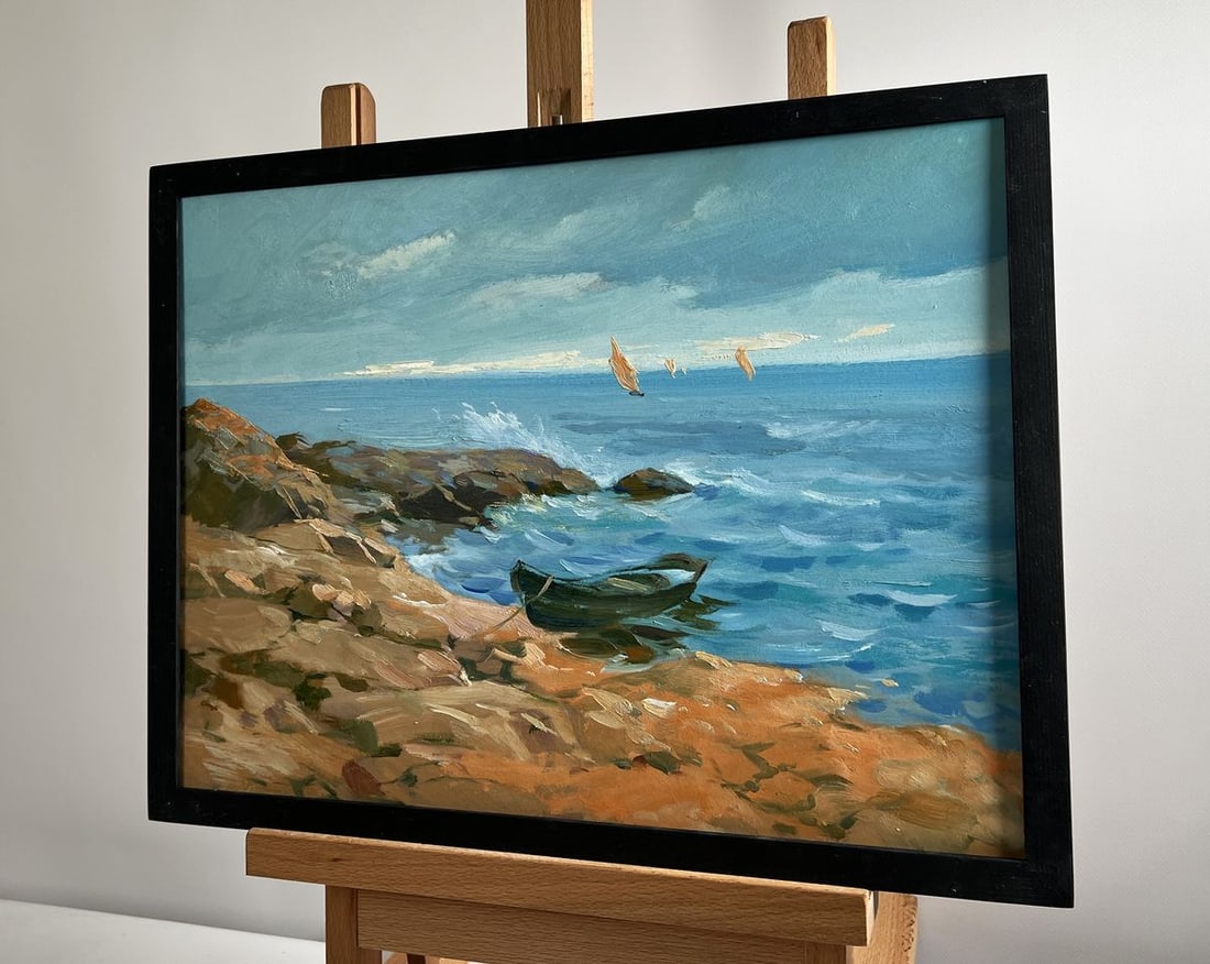 Oil painting Sailboat on the sea horizon Yuriy Suprunchuk - 2