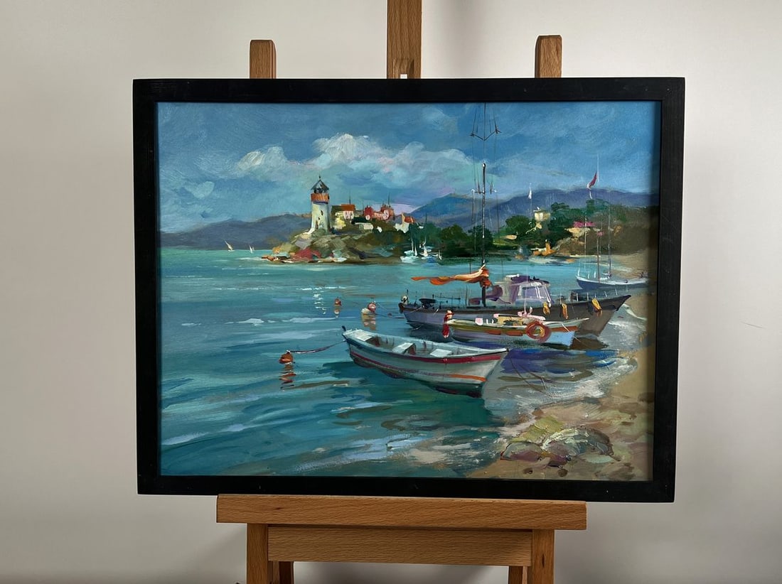 Oil painting Boats and lighthouse Yuriy Suprunchuk (1 of 10)