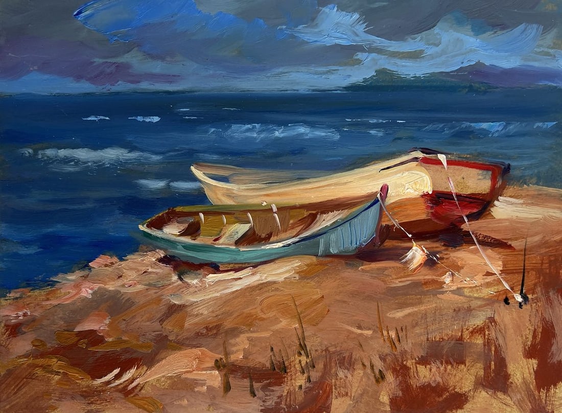 Oil painting Calm evening sea Yuriy Suprunchuk - 3