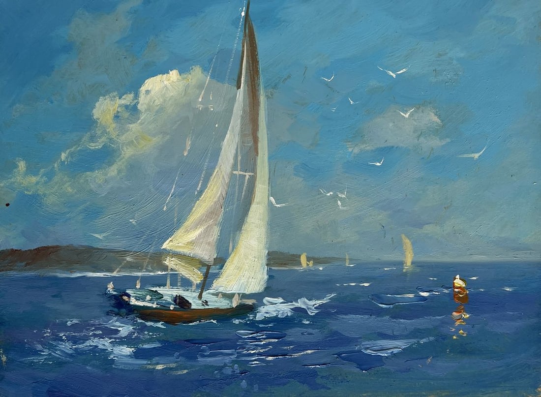 Oil painting Sea voyage and the sound of birds Yuriy Suprunchuk - 3