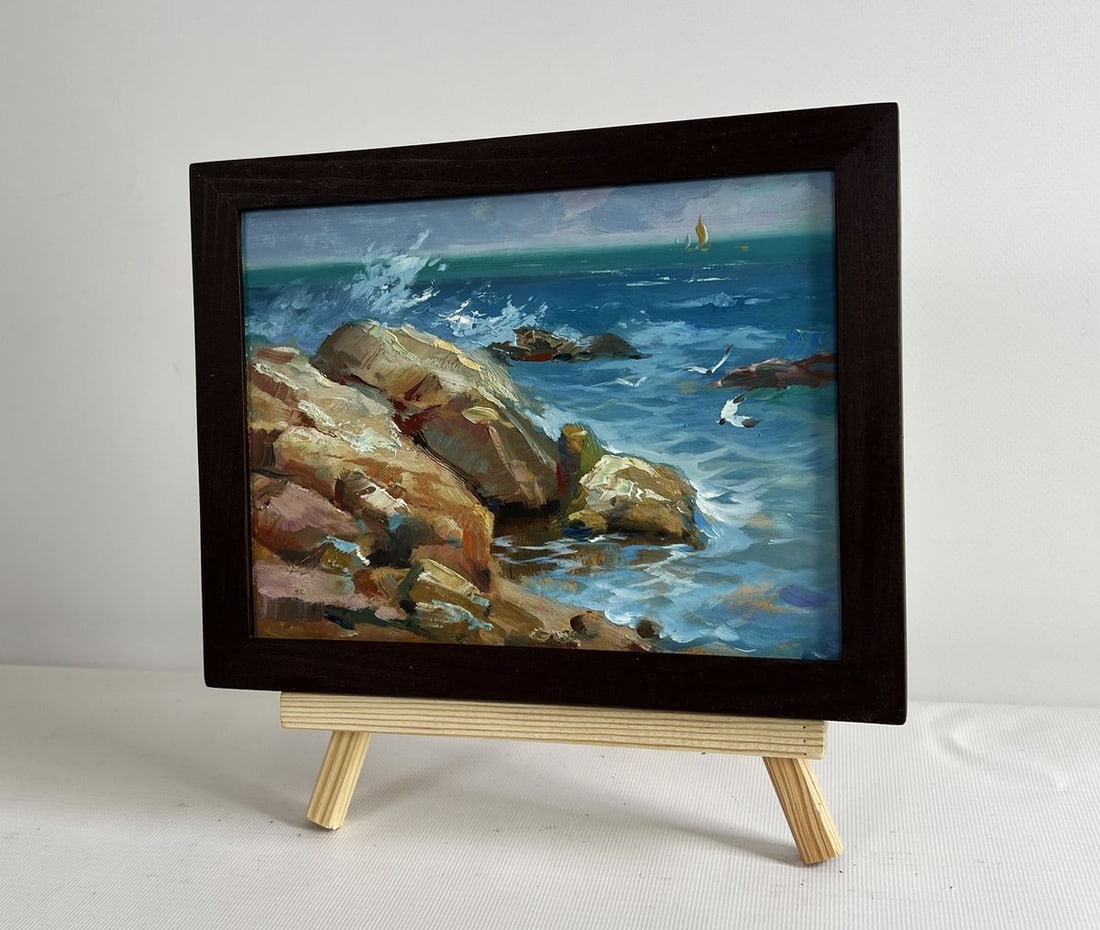 Oil painting Sailboats on the sea horizon Yuriy Suprunchuk - 2