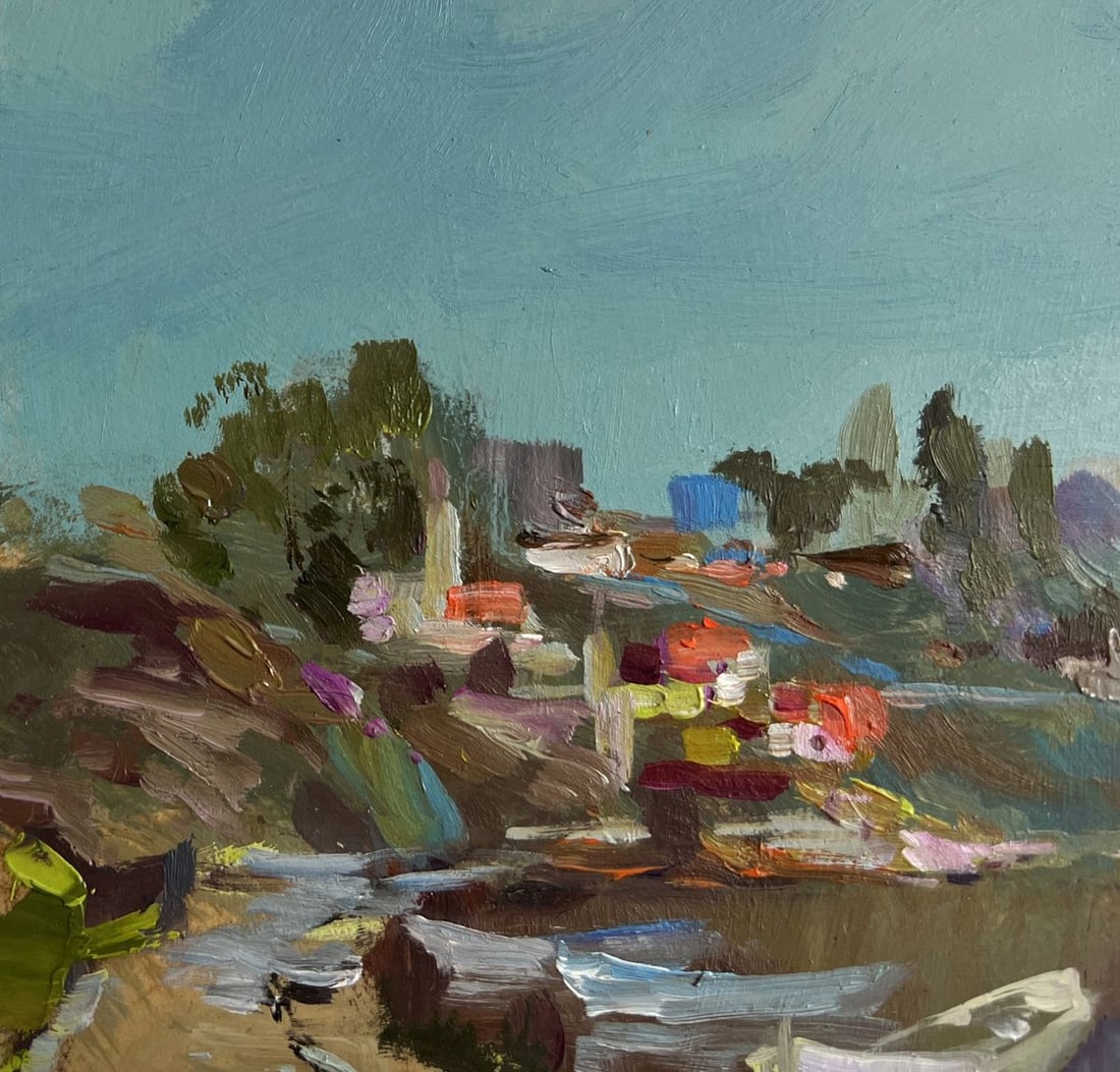 Oil painting City boat ferry Yuriy Suprunchuk - 6