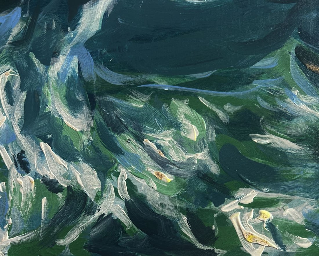 Acrylic painting The sea washing the rocks Mykhailo Patskan - 8