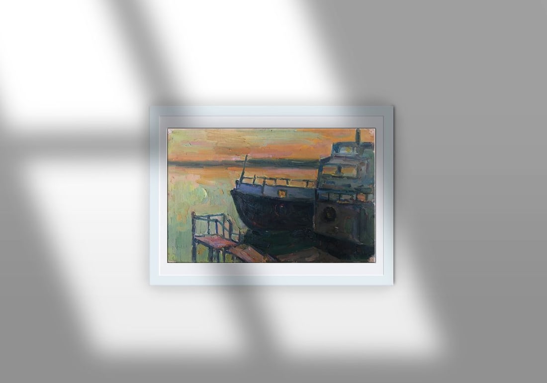 Oil painting Sunset at sea Peter Tovpev - 3