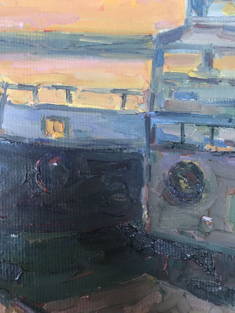 Oil painting Sunset at sea Peter Tovpev - 7