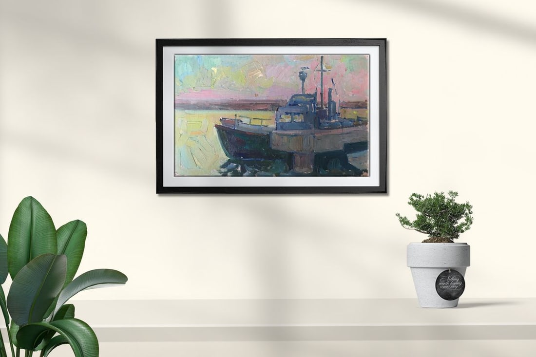 Oil painting Dawn in the sea Peter Tovpev - 3