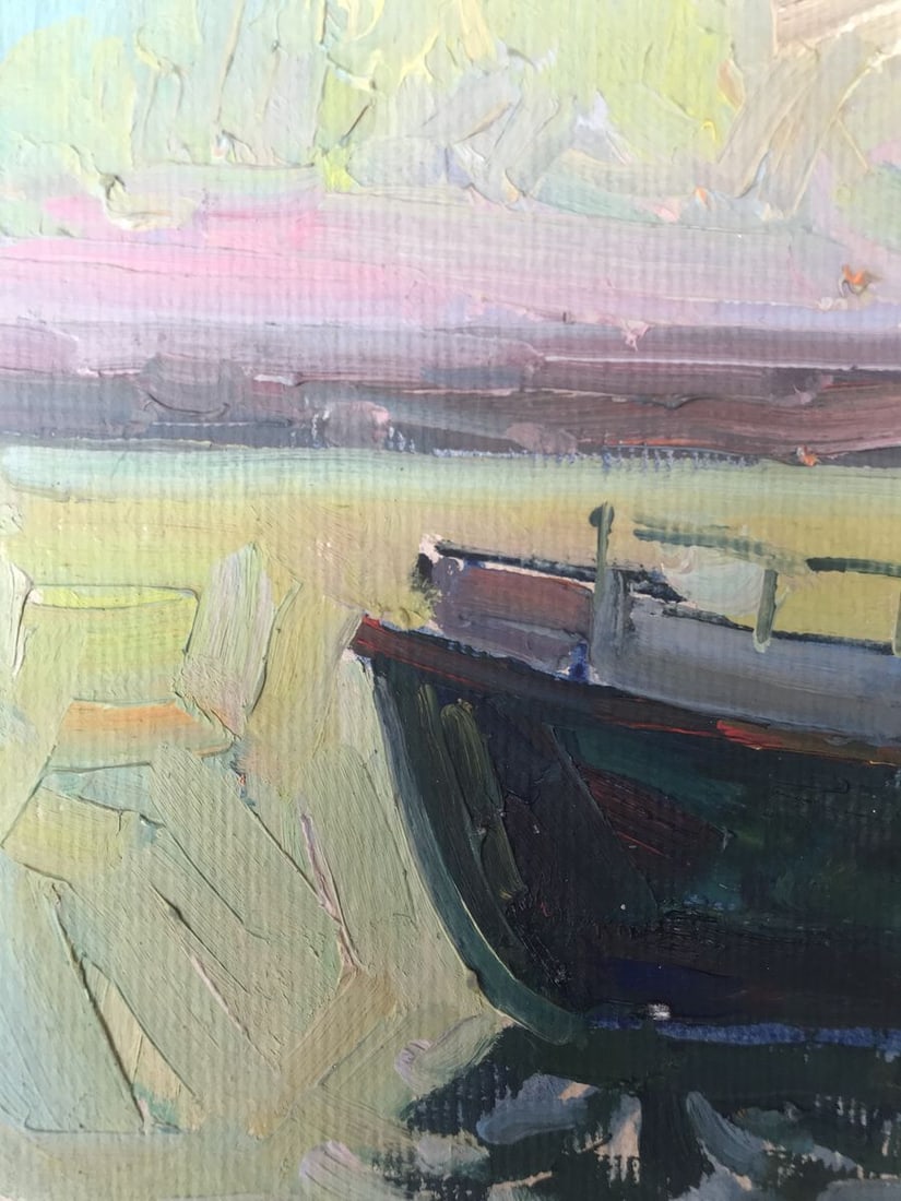 Oil painting Dawn in the sea Peter Tovpev - 5