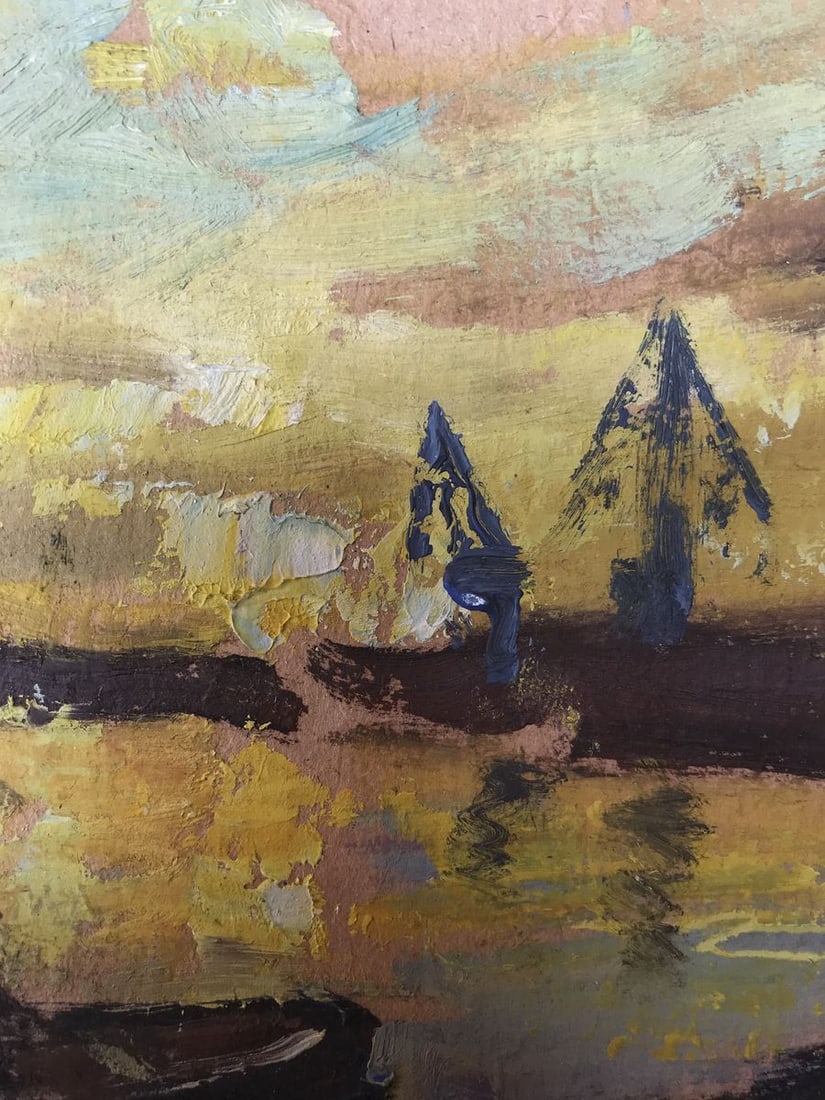 Oil painting Bright sunset Unknown artist - 7