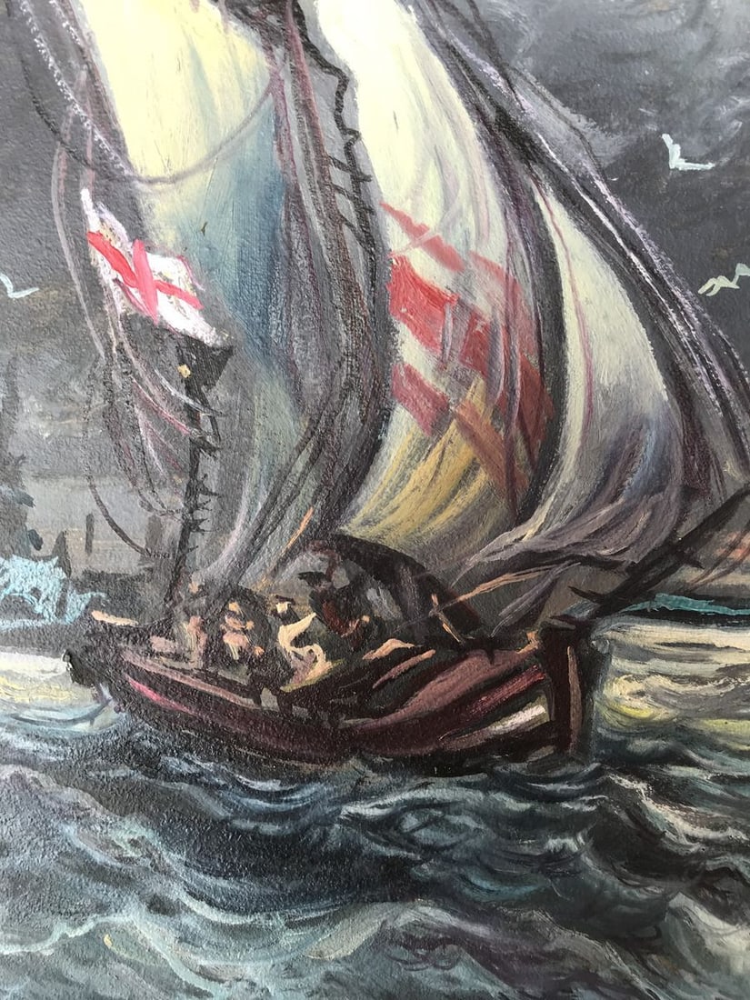 Oil painting Storm at sea Alexander Arkadievich Litvinov - 5