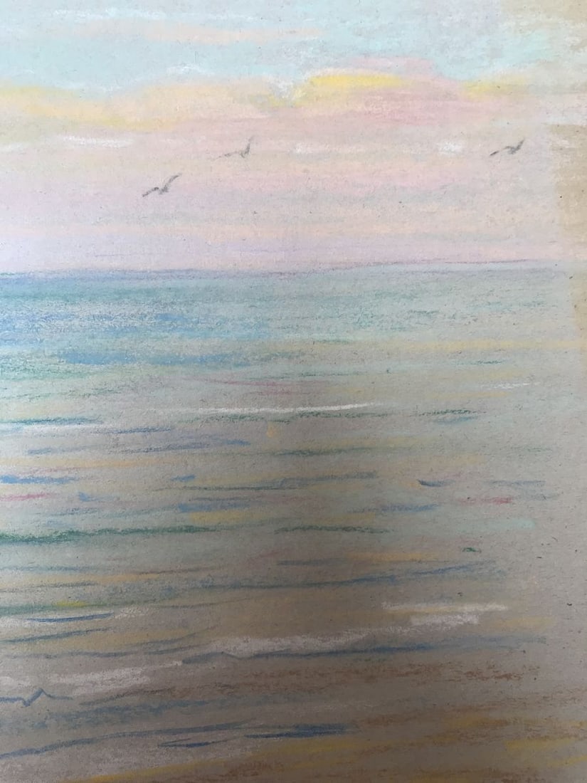 Pencils painting Dawn on the sea Wihyrovskii Victor - 9