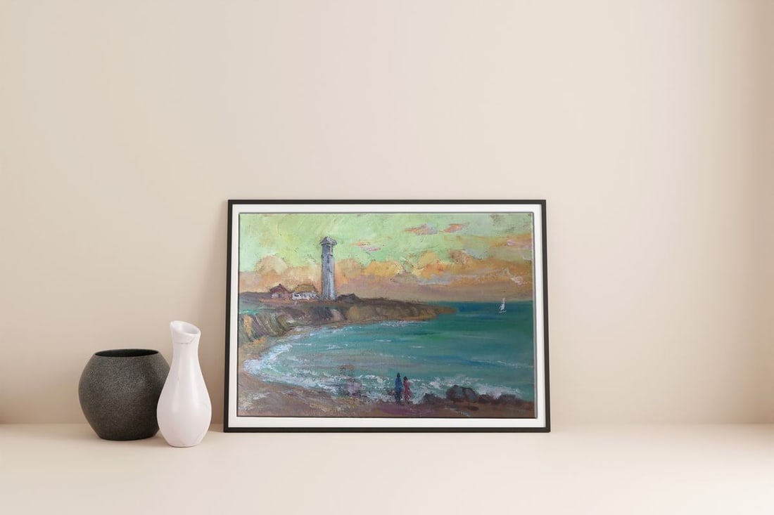 Oil painting Evening near the lighthouse Wihyrovskii Victor - 3