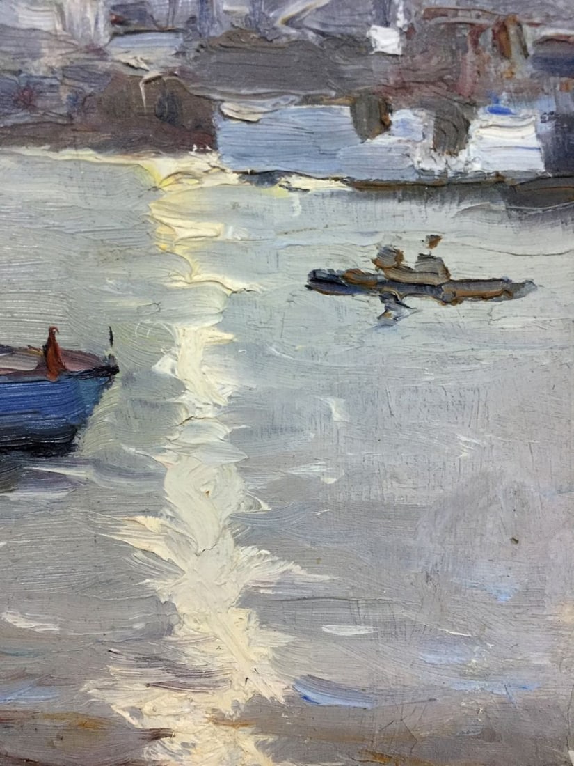 Oil painting Boat port Novikovsky Vladimir Ogeevich - 6