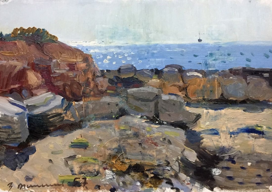 Oil painting Seascape Filippov Z. I.: Title: Oil painting Seascape Filippov Z. I. Description: No.Vern 117 *** ABOUT THIS PAINTING *** * TITLE: "Seascape" * ARTISTS: Filippov Z. I. * SIZE: 34x49 cm/13.38x19.29 inches' * MEDIUM: oil,