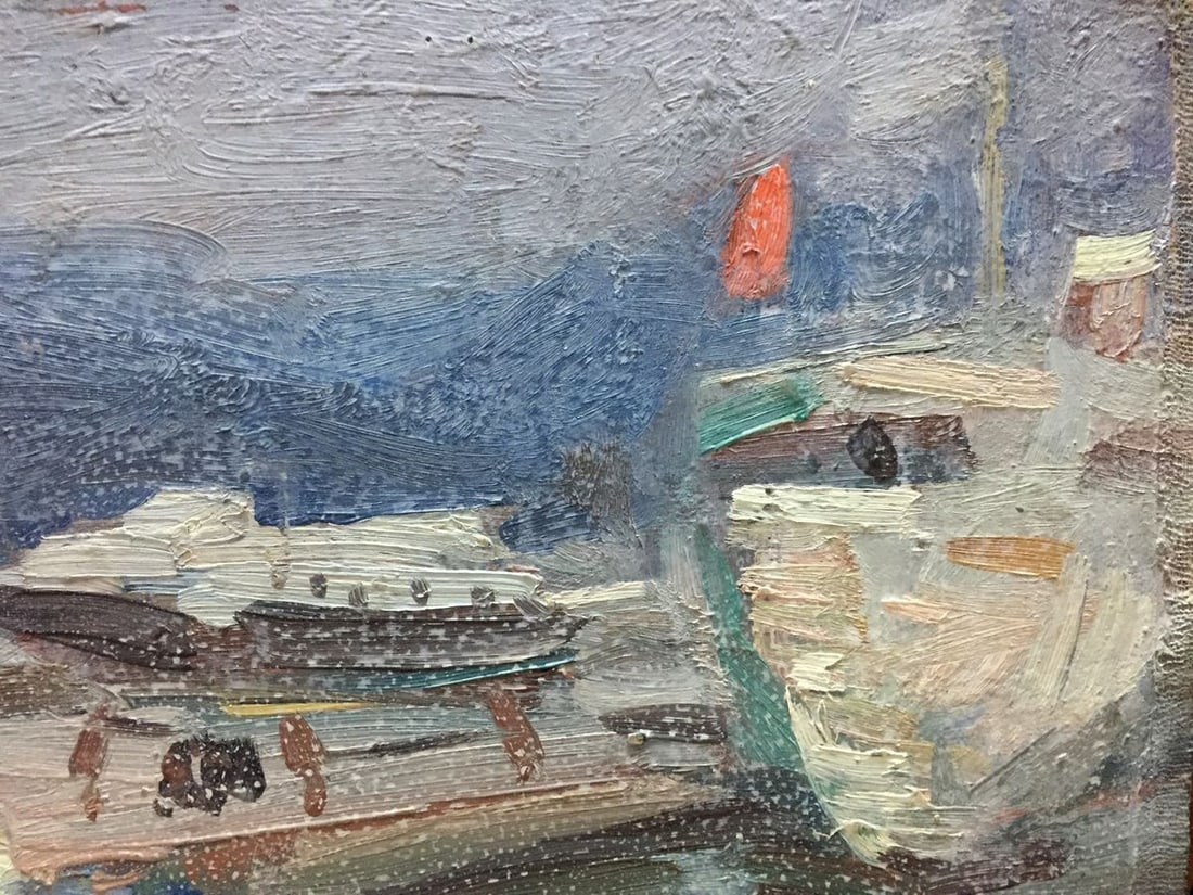 Oil painting Ship port V. Karpin - 3