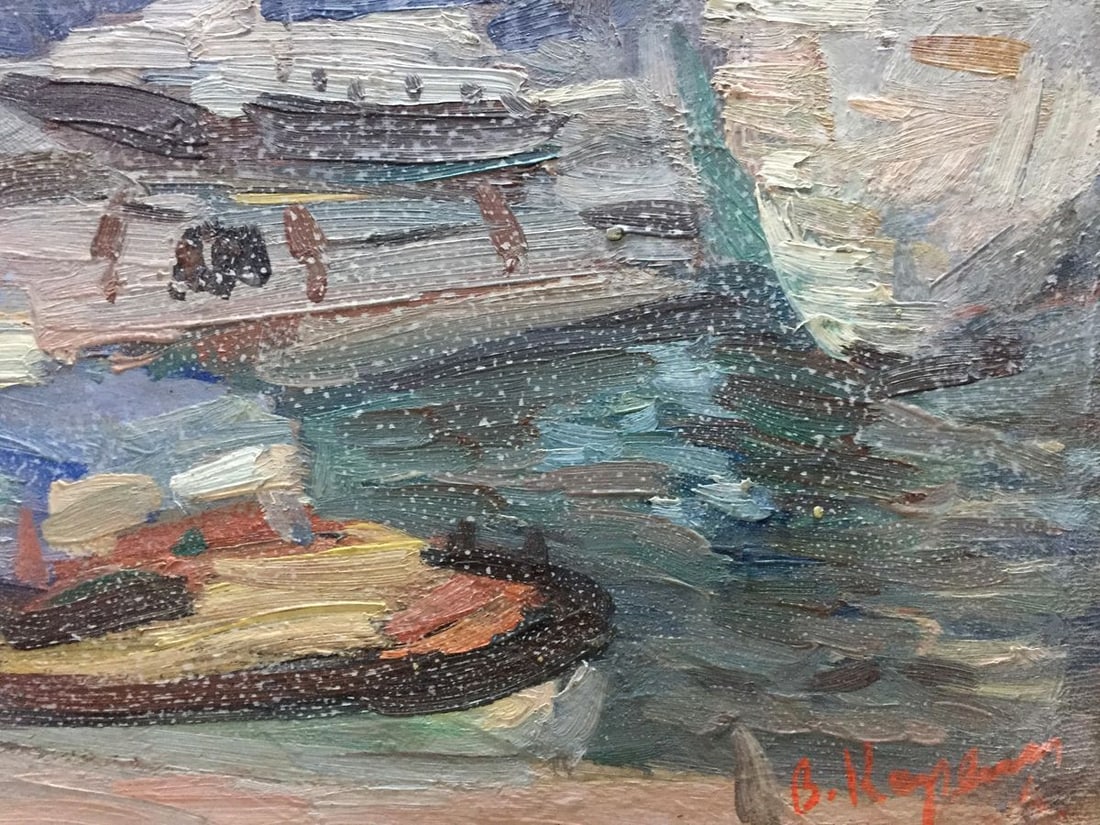 Oil painting Ship port V. Karpin - 4