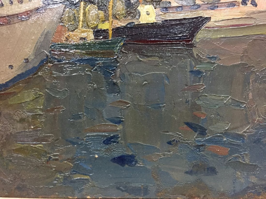 Oil painting Ship port Karelin Vyacheslav - 2