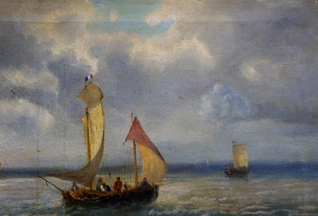 Oil painting Ship at sea - 4