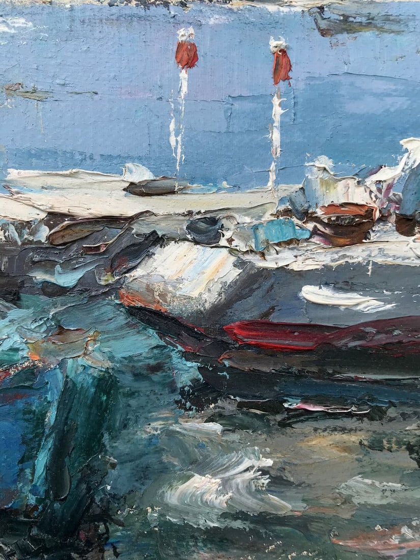Oil painting Yacht port Alexander Nikolaevich Cherednichenko - 7