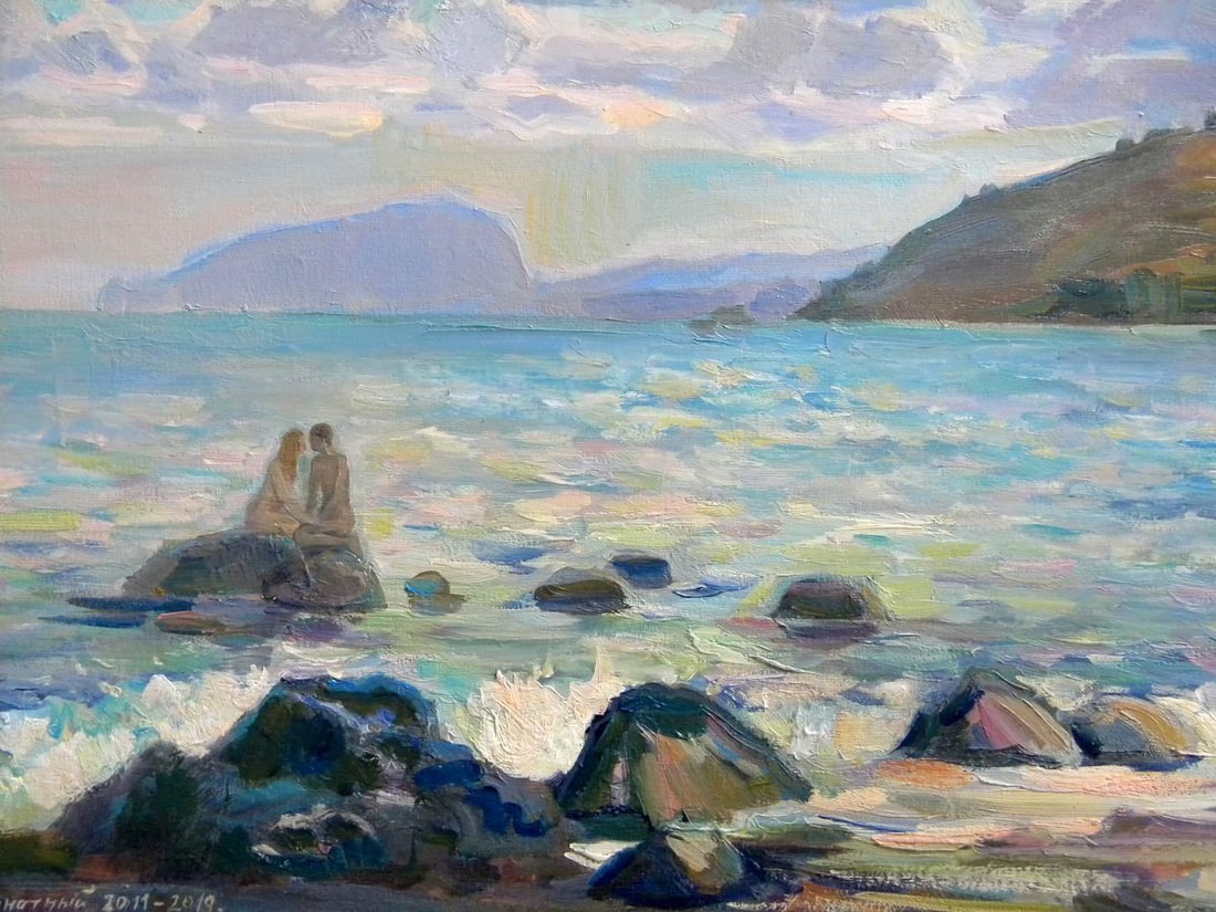 Oil painting Crimea. After rain Anatoly Kymnatny: Title: Oil painting Crimea. After rain Anatoly Kymnatny Description: No.Kym 6 *** ABOUT THIS PAINTING *** * TITLE: "Crimea. After rain" * ARTISTS: Anatoly Kymnatny * SIZE: 50x70 cm/19.68x27.55 inches'