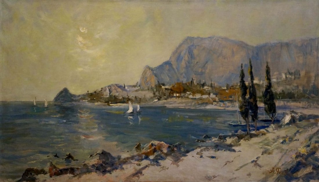Oil painting Tourist town Alexander Ferber (1 of 8)