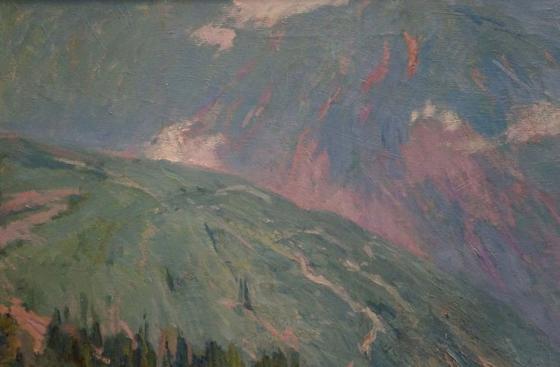 Oil painting City near the coast - 3