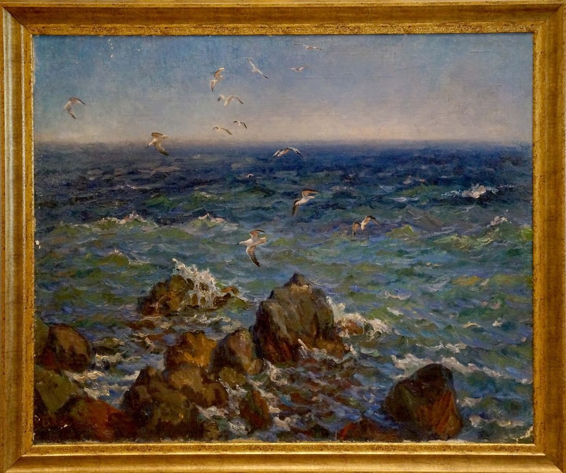 Oil painting Seagulls over the sea Basov Yakov Alexandrovich: Title: Oil painting Seagulls over the sea Basov Yakov Alexandrovich Description: No.Verne 271 *** ABOUT THIS PAINTING *** * TITLE: "Seagulls over the sea" * ARTISTS: Basov Yakov Alexandrovich * SIZE: 