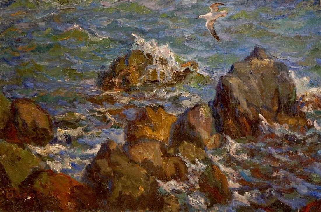 Oil painting Seagulls over the sea Basov Yakov Alexandrovich - 2