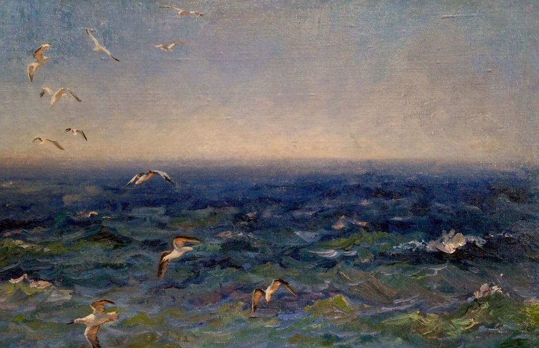 Oil painting Seagulls over the sea Basov Yakov Alexandrovich - 4