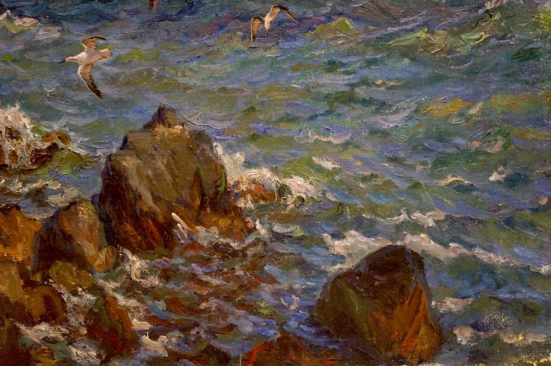 Oil painting Seagulls over the sea Basov Yakov Alexandrovich - 5