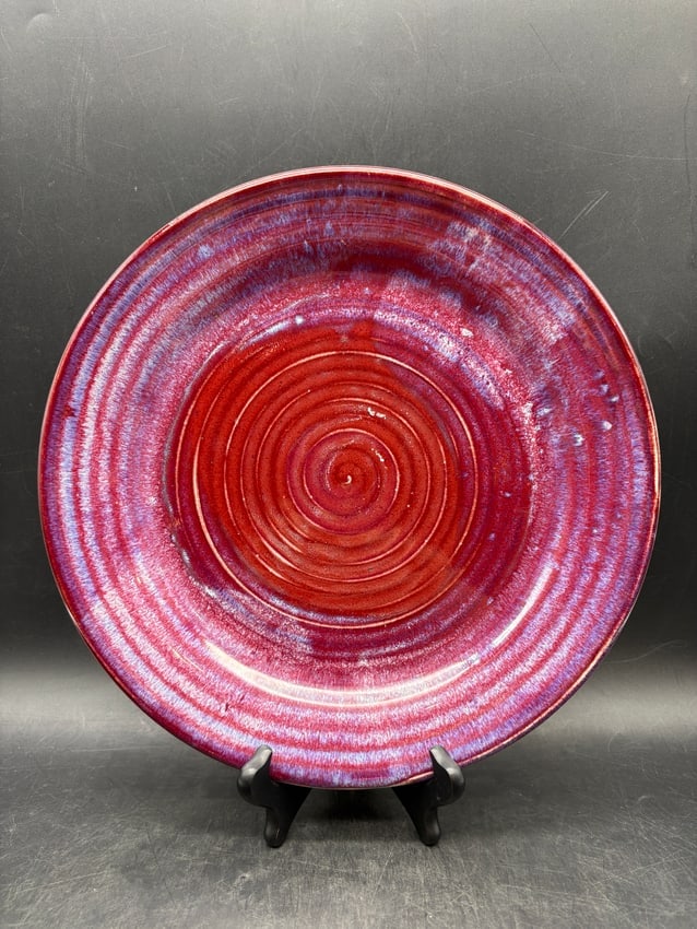 Beautiful Artist Signed Art Pottery Charger Plate: Date/Period: UNKNOWN Dimension: Approx. 11.5" diameter Material: --- Additional Information: Beautiful Artist Signed Art Pottery Charger Plate Shipping: Domestic: Flat-rate of $13.00 to anywhere