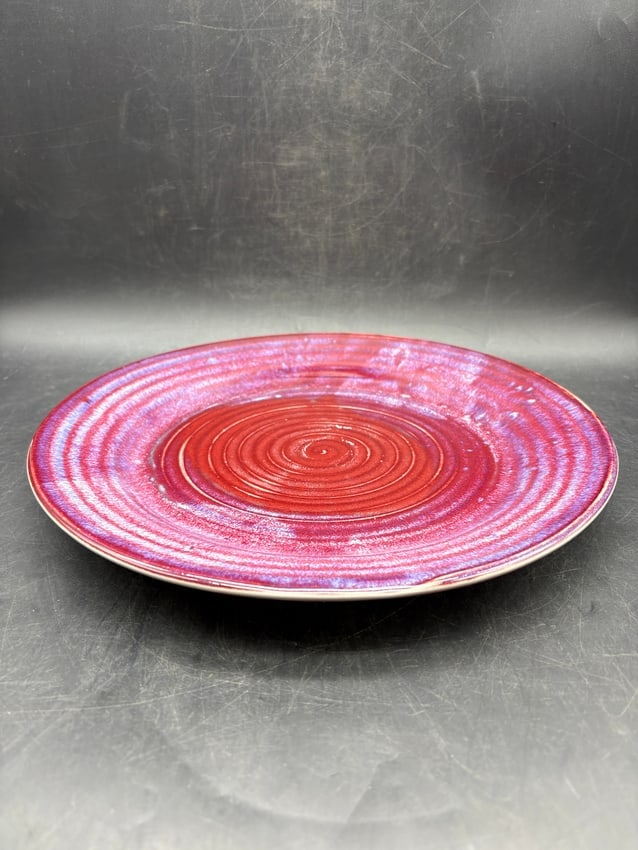 Beautiful Artist Signed Art Pottery Charger Plate - 4