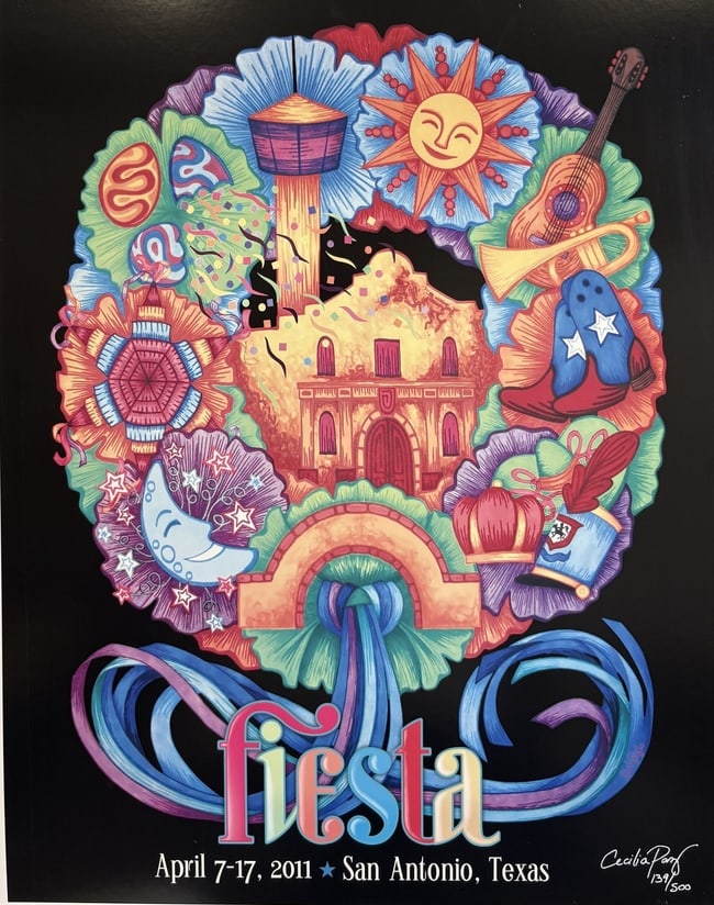 2011 Fiesta San Antonio Signed & Numbered Limited Edition Poster by Cecilia Paz Mujica - 3