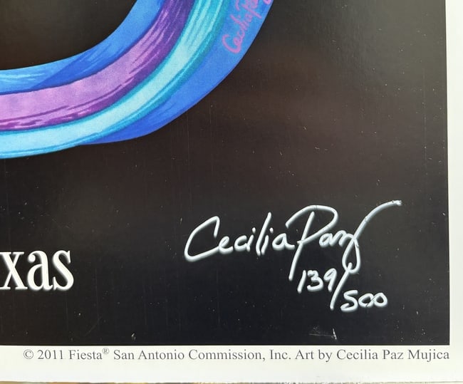 2011 Fiesta San Antonio Signed & Numbered Limited Edition Poster by Cecilia Paz Mujica - 4