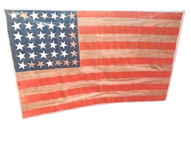 American Flag 38 Star 1876 Colorado Centennial perfect size Printed: Flag represents the state of Colorado. Ratified in 1876 and admitted July 4th 1877. AKA as the Centennial flag. 100% guaranteed from 1877. I have been buying and selling flags for 30 years and stand b