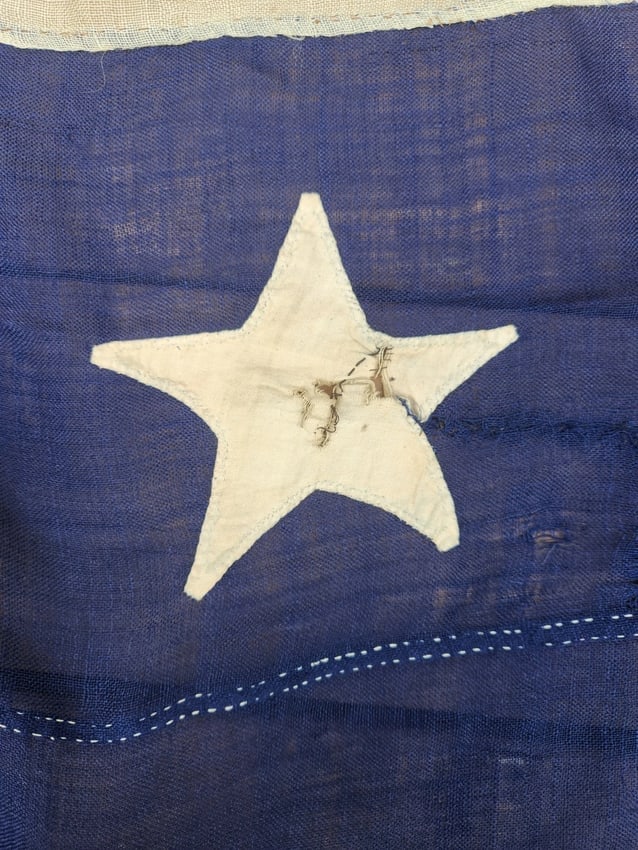 American Flag 34 Star RARE Single Applique stars folky Civil War W. Nichols - 15