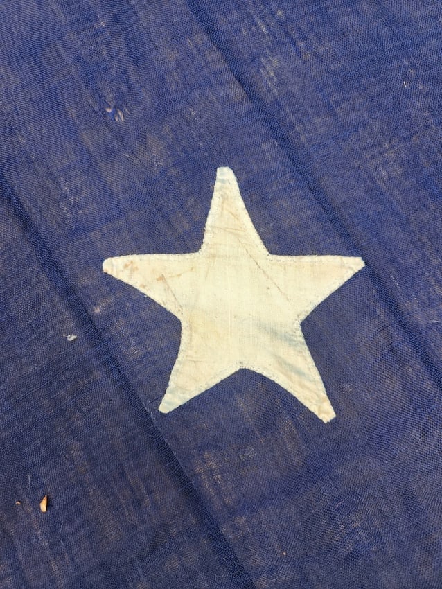 American Flag 34 Star RARE Single Applique stars folky Civil War W. Nichols - 4