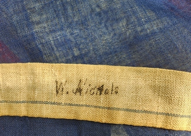 American Flag 34 Star RARE Single Applique stars folky Civil War W. Nichols - 9
